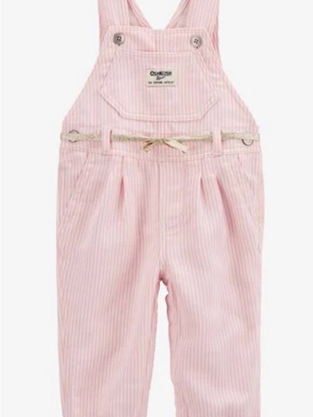 OshKosh B'gosh Light Pink Striped Girls' Overalls